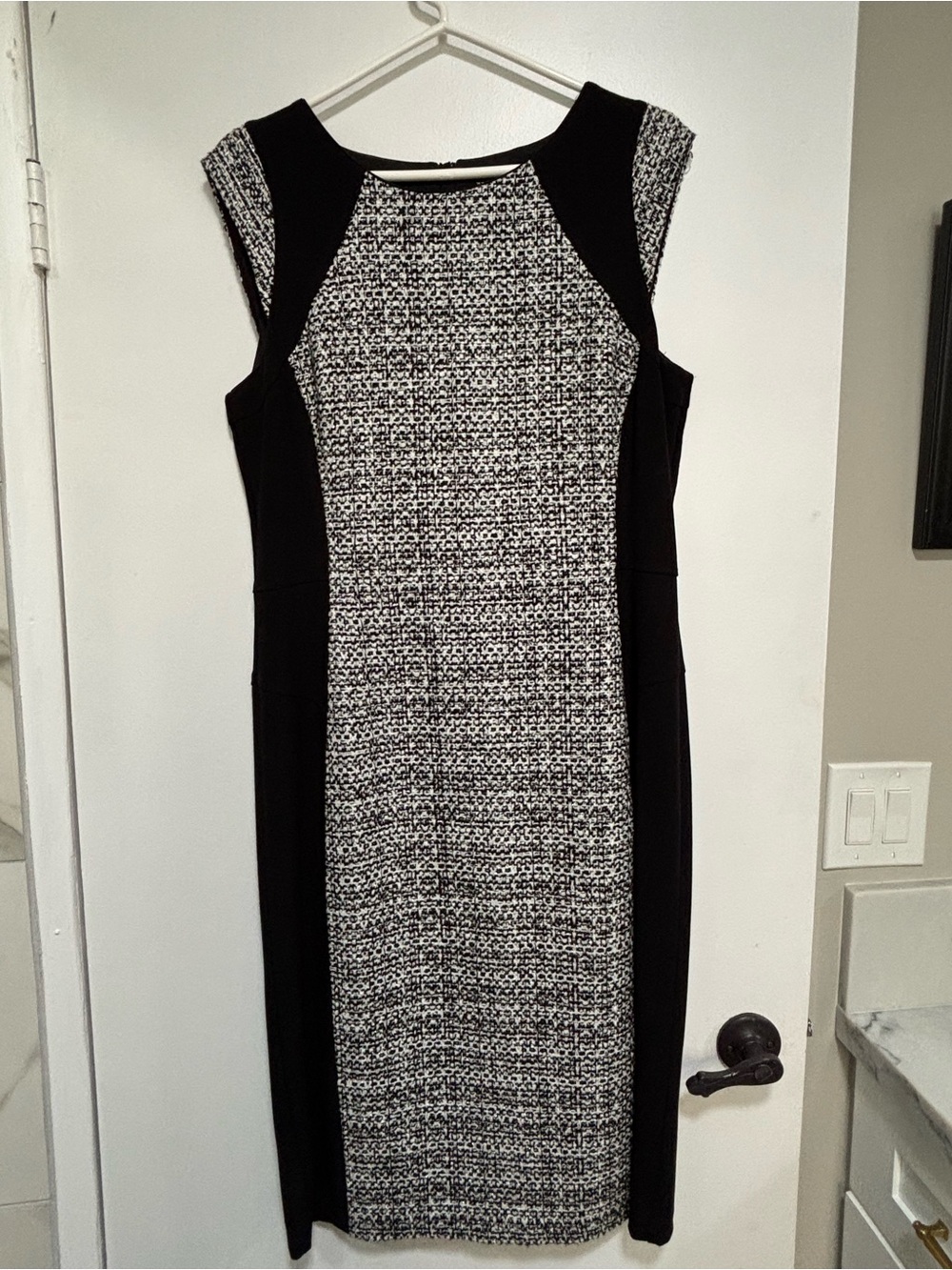 Black & White Tweed Sheath Dress - Women